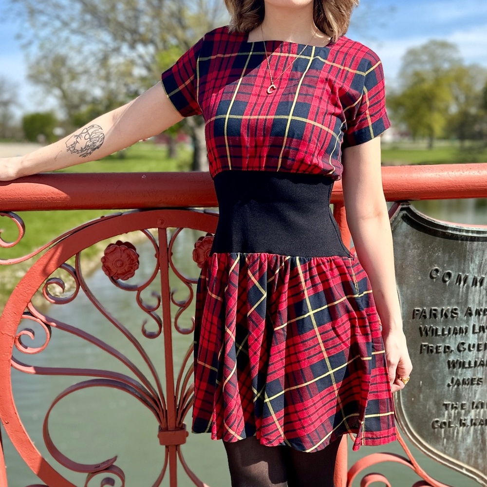 1960s Plaid Dress